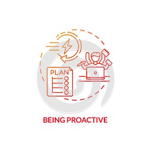 Being proactive concept icon