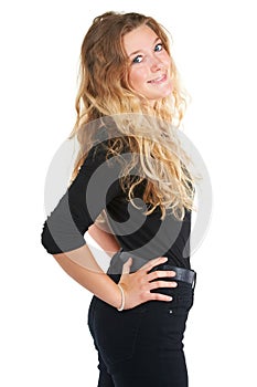 Being a teenager is easy. Studio portrait of an attractive teenage girl isolated on white.