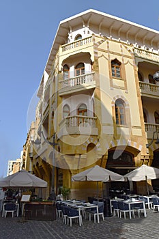 Beirut, Lebanon oriental architecture, faÃ§ade,  downtown in the newly rebuilt Beirut