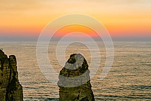 Beirut sunset on raouche rocks