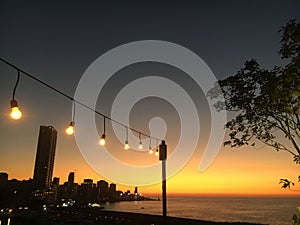 Beirut waterfront at night