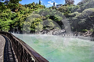 Beitou hotsprings pool in the Yangmingshan national park in Taiwan