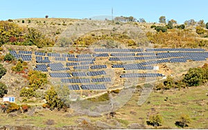 Photovoltaic power panels in an industrial estate in Bejar, Spain. photo