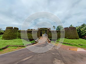 Bekal Fort ancient historical tourist destination located in Kerala India, Fort structure appears to emerge from the sea photo