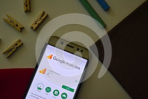 Google Analytics App on Smartphone screen.