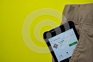 Mp3 player dev application on Smartphone screen.