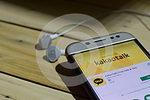 KakaoTalk dev application on Smartphone screen. Free calls & Text