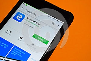 Microsoft Edge dev app on Smartphone screen.