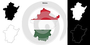 Bekes outline map