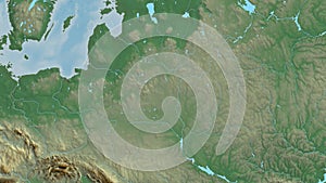 Belarus area. Relief map