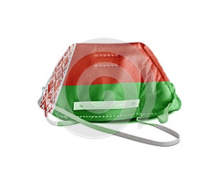 Belarus flag on anti pollution mask medical protection