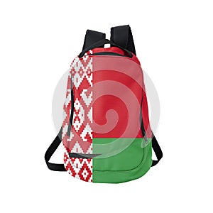 Belarus flag backpack isolated on white