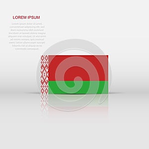 Belarus flag icon in flat style. National sign vector illustration. Politic business concept