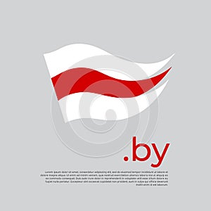 Belarus flag. Stripes colors of the belarusian flag on a white background. Vector design national poster with by domain, place