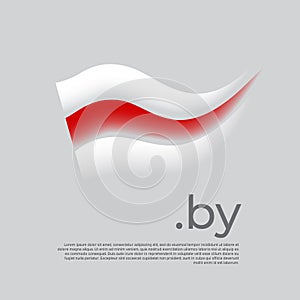 Belarus flag. Stripes colors of the belarusian flag on a white background. Vector stylized design national poster with by domain