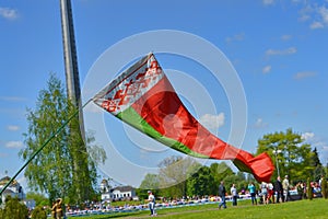 Belarus flag in sunshine