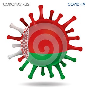 Belarus flag in virus shape