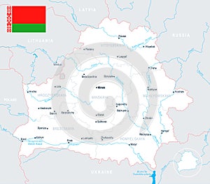 Belarus Map - Detailed Vector Illustration
