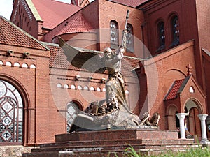 Belarus. Minsk. Monument near Church of Saints Simon and Helena