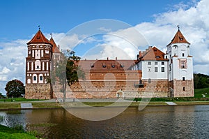 Belarus. Mir Castle, view from the lake