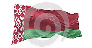 Belarus national flag waving isolated on white background.