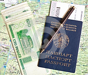 Belarus passport and money