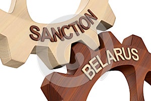 Belarus sanction on white background. Isolated 3D illustration