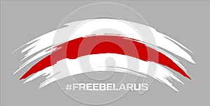 Belarus white-red-white flag. Elections in Belarus 2020. Long live Belarus. Symbol of protest and disagreement. Vector