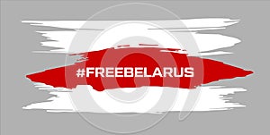 Belarus white-red-white flag. Elections in Belarus 2020. Long live Belarus. Symbol of protest and disagreement. Vector