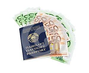 Belarusian passport with euros photo