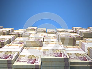 Belarusian ruble money. Belarusian ruble  banknotes. 20 BYN Belarusian bills. 3d illustration photo