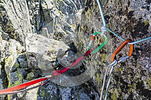 Belay anchor and Safety loop.