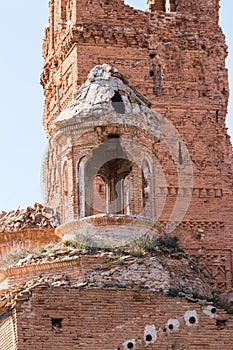 The ancient churchtower ruins of Spanish Belchite photo