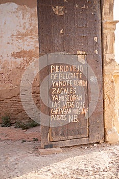 Belchite, Spain. August 24, 2022. Ruins of the old town of Belchite bombed during the Spanish civil war