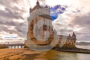 Belem Tower in Lisbon on the Tagus River