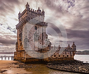Belem Tower in Lisbon on the Tagus River