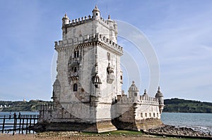 The Belem Tower in Lisbon on the Tagus River photo