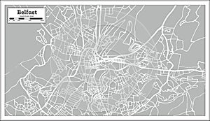 Belfast Ireland City Map in Retro Style.