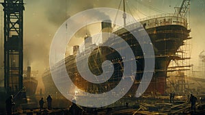 Belfast\'s Maritime Marvel: Construction of the Illustrious RMS Titanic photo