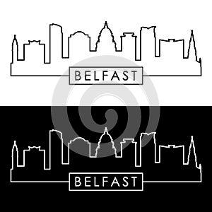 Belfast skyline. Linear style.