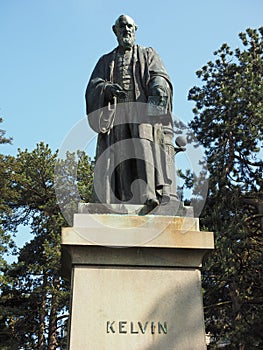 Lord Kelvin statue in the Botanic Gardens in Belfast