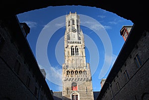 Belfort (Belfry of Bruges) in a sunny afternoon, Bruges, Belgium