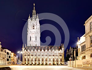 Belfort tower in historical part city of Ghent, Belgium