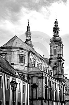 Belfries of the baroque church of the Jesuit monastery