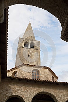 The belfry and the baptistery in the Euphrasian Basilica in Porec