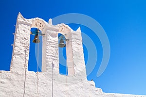 Belfry at blue sky on Sifnos island