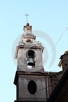 Belfry with bronze bell