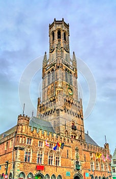 The Belfry of Bruges, a medieval bell tower in Belgium