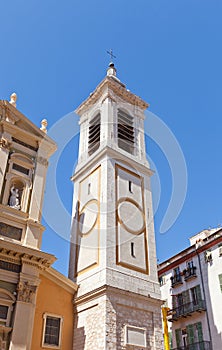 Belfry of Cathedral of Saint Reparata (1699) in Nice, France