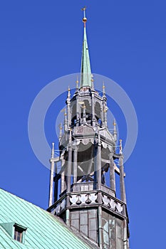 The belfry of the church Jakobi in Luebeck